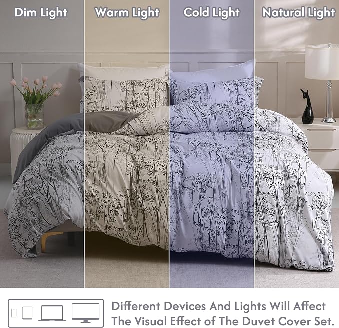 LONAVA King Botaincal 3 Pcs Duvet Cover Set, Breathable Soft Microfiber Deep - Image 5