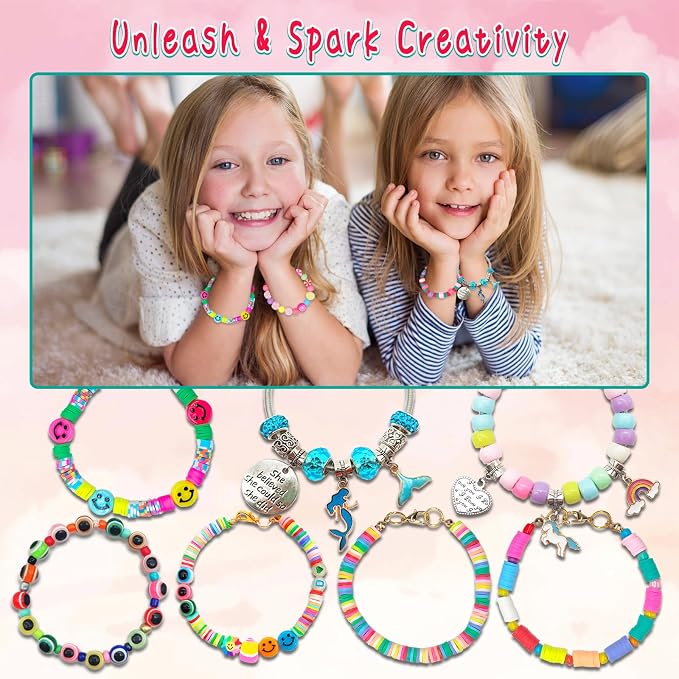 leitait Girls Toys Bracelet Making Kit -3400pcs Charm Jewelry Making Kit - Image 5