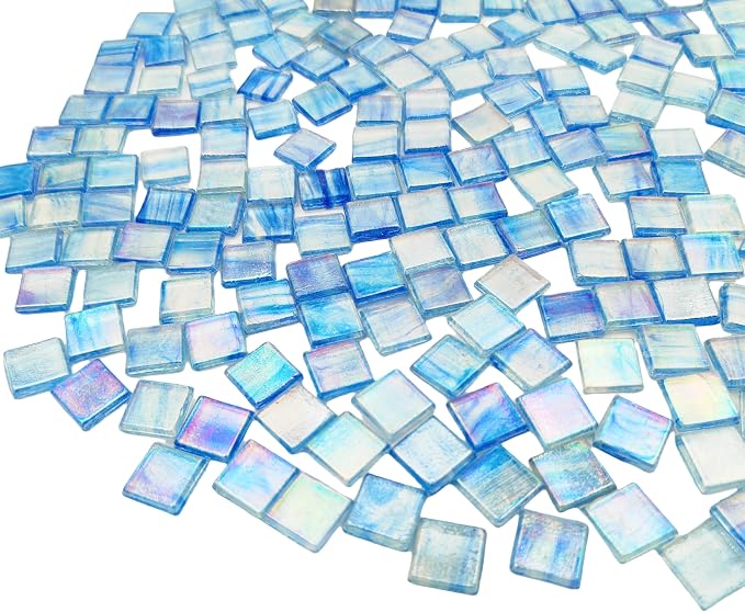 1.1 LB Ice Jade Mosaic Tiles, 0.59“ Square Glass Mosaic Pieces - Image 4
