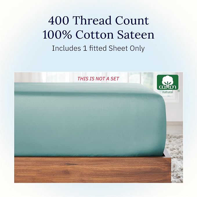 California Design Den Deep Fitted Sheets Full, Soft 400 Thread Count 100% Cotton - Image 4