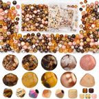 Craft Crystal Beads Jewelry Making Kit, Shade Brown Beads Including 8 Types of by RIRED27