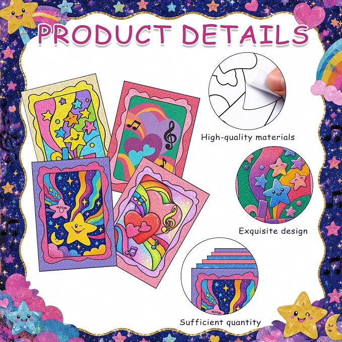 Watersay 24 Pack Unfinished Adhesive Sand Art Painting Boards Peel Stick - Image 3