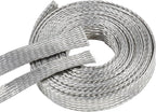 Tinned Copper Braid Wire Shielding Ground Strap Metal Cable Sleeve Expandable by BuyUneed