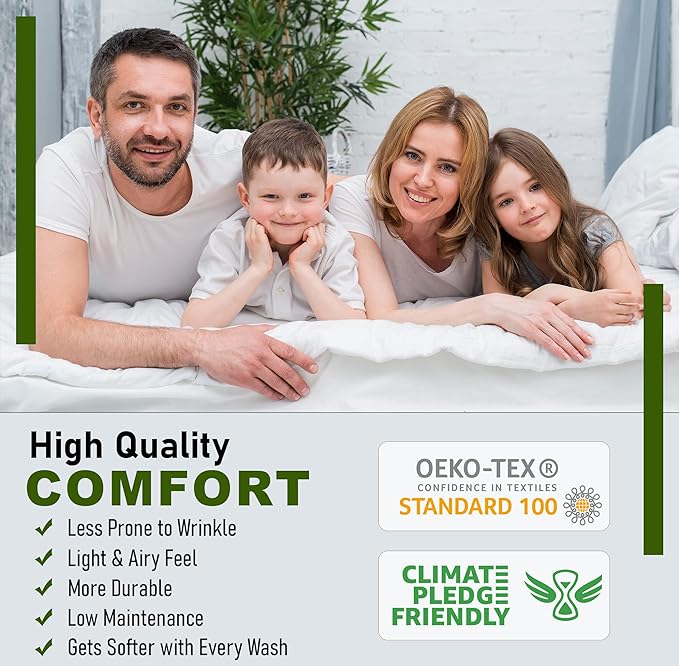 RUVANTI 100% Cotton Sheets – King Size Percale Bedding, Cooling & Breathable - Image 7