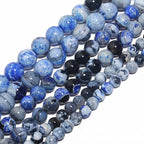 35pcs Round Loose Blue&Grey Fire Agate Beads - Image 7