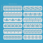 ORIGACH 12 Pcs Flower Border Stencil, Ornate Mandala Border PET Stencil Template - Image 2