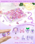 FIVEIZERO 100PCS Cute Slime Charms, Kawaii Flatback Resin Charms | 50+ Unique - Image 2