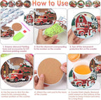 ijbnhd 8 PCS Christmas Diamond Art Coasters Kit - Image 6