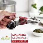 Spring Chef Red Stainless Steel Magnetic Measuring Spoons Set of 8 - Image 2