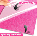 VinylRus Hot Pink Glitter HTV Heat Transfer Vinyl Roll - Image 6