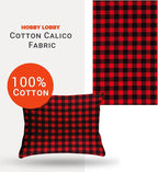 Hobby Lobby Red & Black Buffalo Check Cotton Calico Fabric, 2 Yards | Precut - Image 3