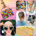 Gionlion 7 Boxes Pony Beads Bracelet Making Kit, 144 Colors 6x9mm Kandi Rave - Image 5