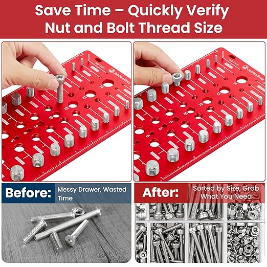 Thread Checker, 76 Nut and Bolt Thread Checker, 28 Standard & 28 Metric & 20 - Image 4