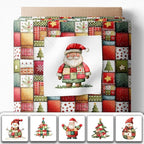 Christmas Patchwork Cotton Fabric Panel – 6 Designs + Bonus Patchwork Sheet - Image 2