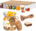 3.4 oz Small Glass Jar with Cork Lids, Pudding Yogurt Jar by Brajttt