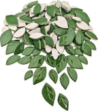 500g/1.1lb Leaf-Shaped Ceramic Mosaic Tiles, Ceramic Mosaic Pieces - Image 2