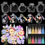 TaoBary 91 Pcs DIY Handmade Transparent Dried Flower Bookmark Set Include by TaoBary