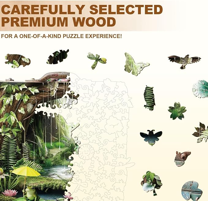 Fantasy Forest Adult Puzzles Suitcase Garden Nature Rain Forest Landscape Water - Image 3