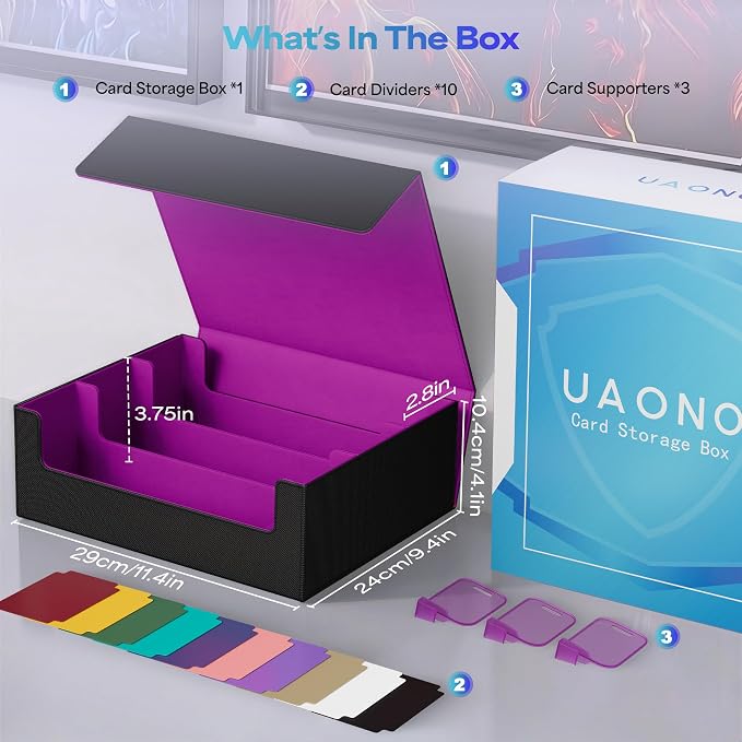 UAONO Trading Card Storage Box, Holds 1800 Sleeved Cards - Image 7