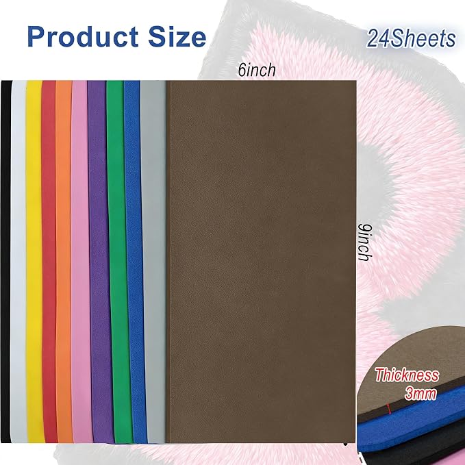 24Pcs 3mm 3D EVA Foams Embroidery: 5.92x9in Embroidery Foam - Image 3