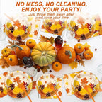 50 Guests Thanksgiving Fall Plates and Napkins Party Supplies Autumn Leaves - Image 5