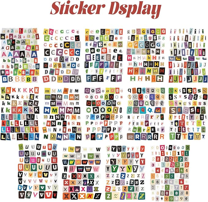 Letter Stickers Book-Scrapbook Supplies | 1500Pcs Vintage Ransom Alphabet - Image 4