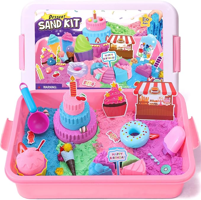 Golray Ice Cream Sensory Bin for Girls, Play Sand Art Kit - Image 5