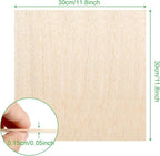 12 Pack Balsa Wood Sheets, 11.8'x11.8'x1/16', Thin Natural Unfinished Wood - Image 2
