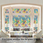 QHY Sunshine Colorful Rainbow Stained Glass Window Film Non-Adhesive Window - Image 6