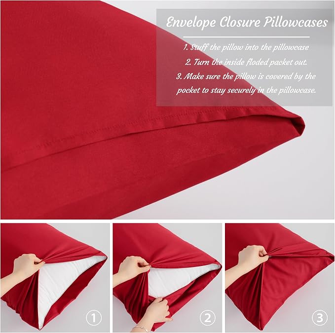NTBAY Queen Pillow Cases Set of 2, 2 Pack Brushed Microfiber 20x30 Pillow Cases - Image 4