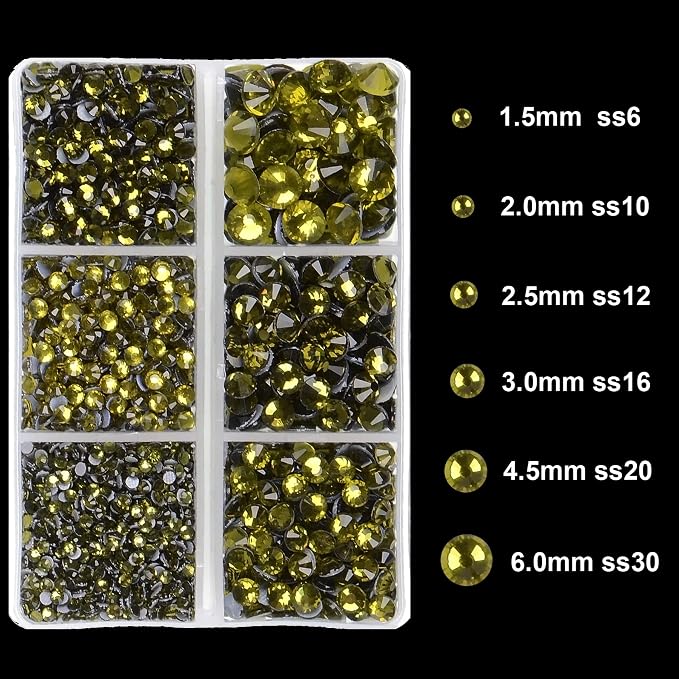 4000Pcs Mixed Size Hot Fix Round Crystals Gems Glass Stones Hotfix Flat Back - Image 3
