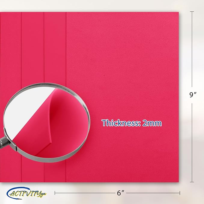 Hot Pink EVA Foam Sheets, 6 x 9 Inch, 2mm Thick – Foam Paper - Image 2