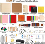 Adrattnay Laser Material Explore Kit, 29 Kinds Materials Includes Basswood - Image 2