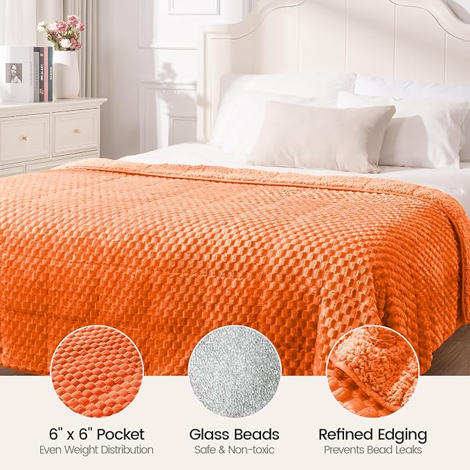 Super Fuzzy Soft Fleece Sherpa Weighted Blanket 15 lbs - Image 5