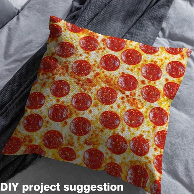 Erosebridal Pizza Flannel Fabric by The Yard Pepperoni Sausage Soft Not - Image 4