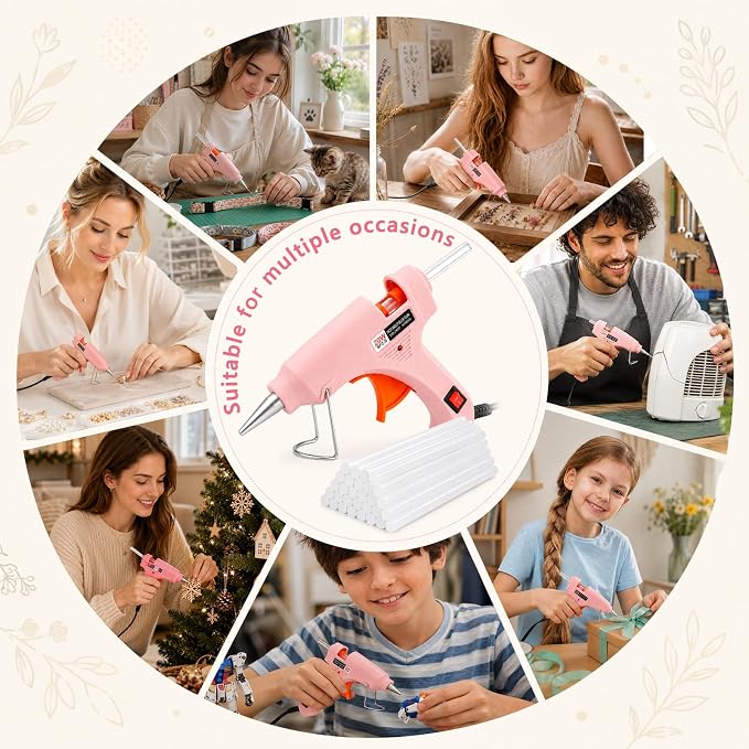 Mini Hot Glue Gun Kit with 30 Glue Sticks, 20W Fast Preheating Hot Glue Gun And - Image 6