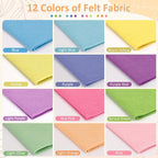 12 Rolls 8"x35" 1.4mm Thick Soft Felt Fabric Sheet 12 Assorted Macaron Series - Image 2