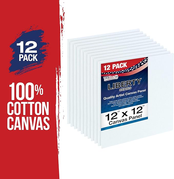 U.S. Art Supply 12 X 12 Inch Art Canvas Board Panels 12 Pack - Image 2