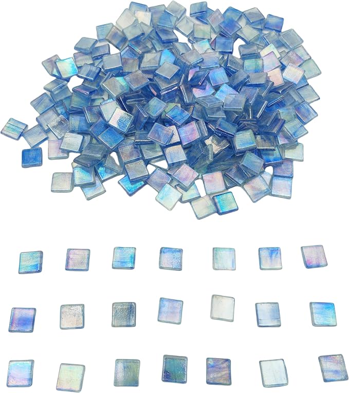 1.1 LB Ice Jade Mosaic Tiles, 0.59“ Square Glass Mosaic Pieces - Image 3
