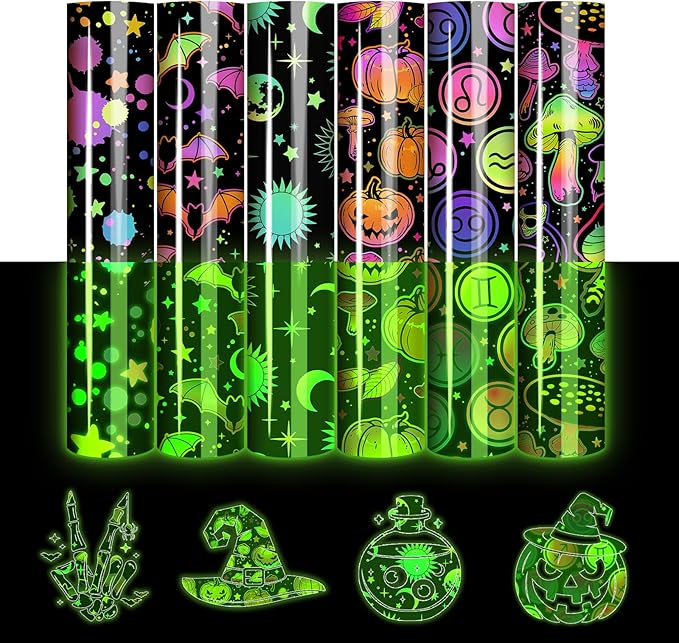 Tintnut Halloween Glow in the Dark HTV Vinyl, easy cut & weed, stretch washable by Tintnut