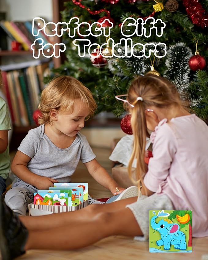 Wooden Puzzles for Toddlers 1-3, Montessori Educational Learning Toys for Kids - Image 6