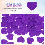 MECCANIXITY 180Pcs Glitter Foam Stickers 1 Inch Self-Adhesive Sparkly - Image 2
