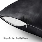 BEDELITE Satin Pillowcase with Zipper 4 Pack, Dark Grey Pillow Cases Queen Size - Image 4