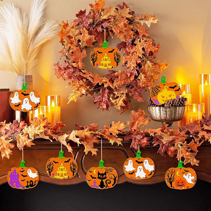 36PCS Wooden Pumpkins Ornaments to Paint Halloween Thanksgiving Decoration - Image 5