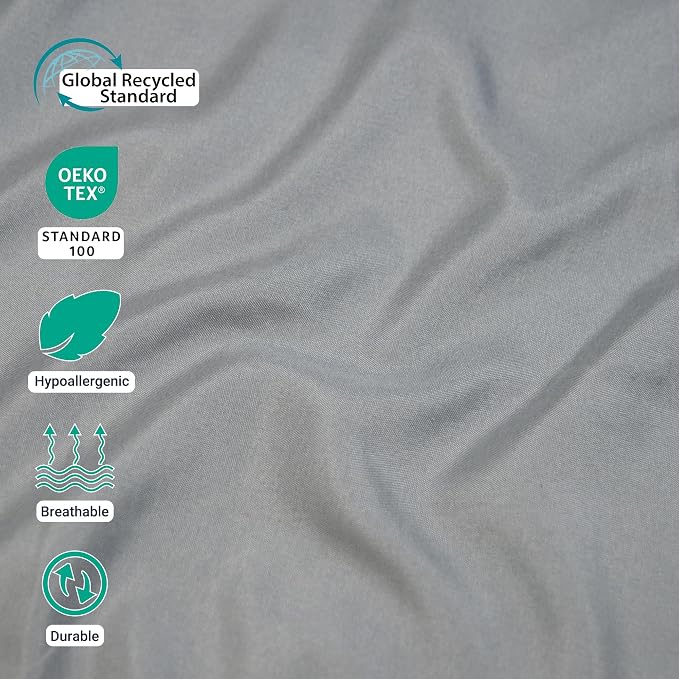 ZPECC Queen Flat Sheet Only 1 Pack, Durable Light Gray Top Bed Sheets - Image 2