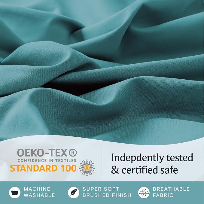 LuxClub 4 PC Full Sheet Set, Breathable Luxury Bed Sheets, Deep Pockets 18" - Image 7