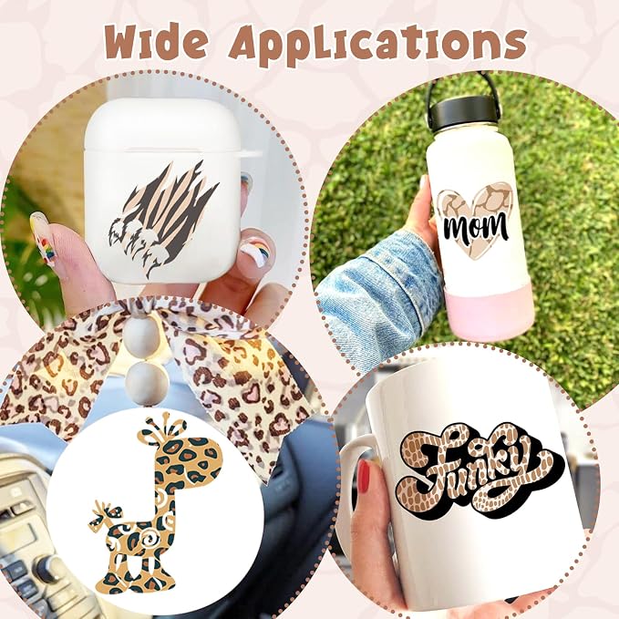 Tintnut Leopard Permanent Vinyl 12 Sheets 12x10in Skin Tone Adhesive Vinyl | - Image 5