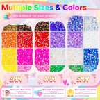 qiipii 3 Boxes 24 Color 3mm 4mm 5mm Jelly Resin Rhinestones Flatback Colorful - Image 3
