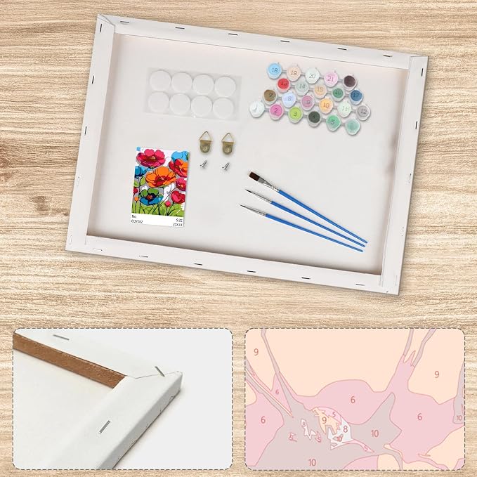 Lxmsja Poppies Paint by Numbers Kit - Image 5
