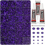 33000Pcs Purple Rhinestones for Bedazzling, Different Sizes 2, 6mm Flatback by Worthofbest